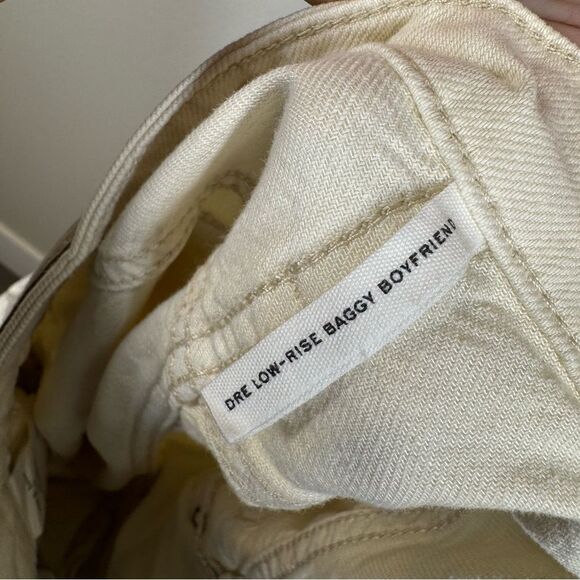 Rag & Bone Dre Low Rise Baggy Boyfriend Jeans Ecru Cream Denim Wide Leg Women 29 - Picture 5 of 9